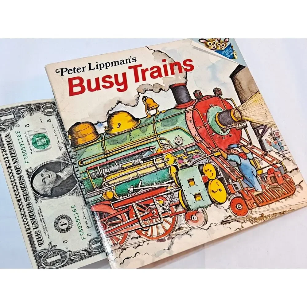 Busy Trains by Peter Lippman (1981 Trade Random House Picture Book)